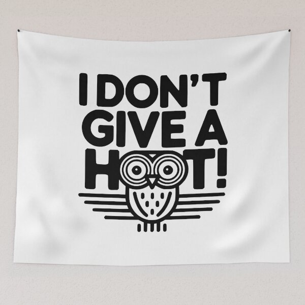 Item preview, I Don't Give A Hoot! Funny Black And White Owl Pun designed and sold by PMCreative.