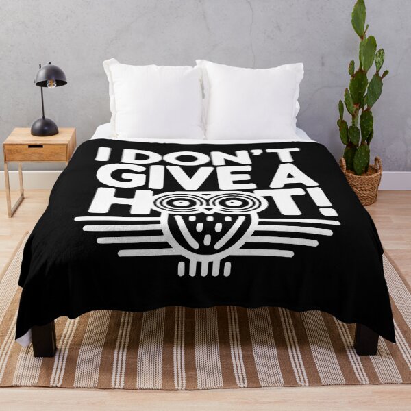 Item preview, I Don't Give A Hoot! Funny White And Black Owl Pun designed and sold by PMCreative.