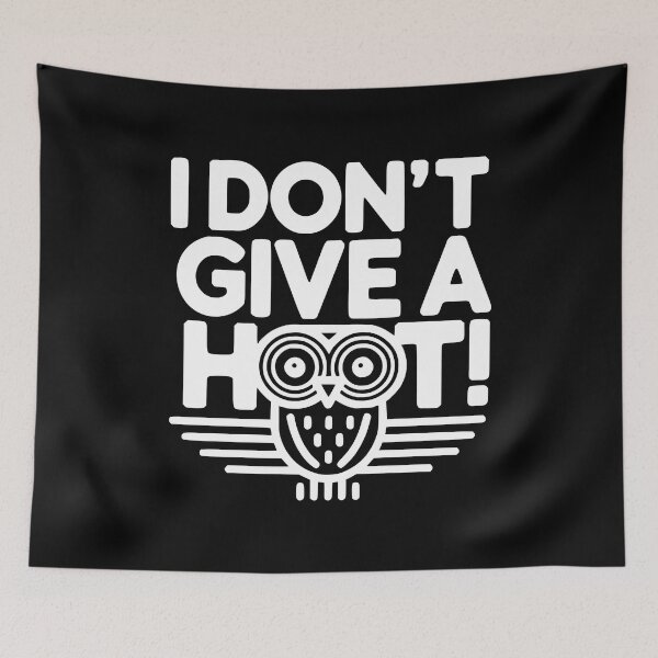 Item preview, I Don't Give A Hoot! Funny White And Black Owl Pun designed and sold by PMCreative.