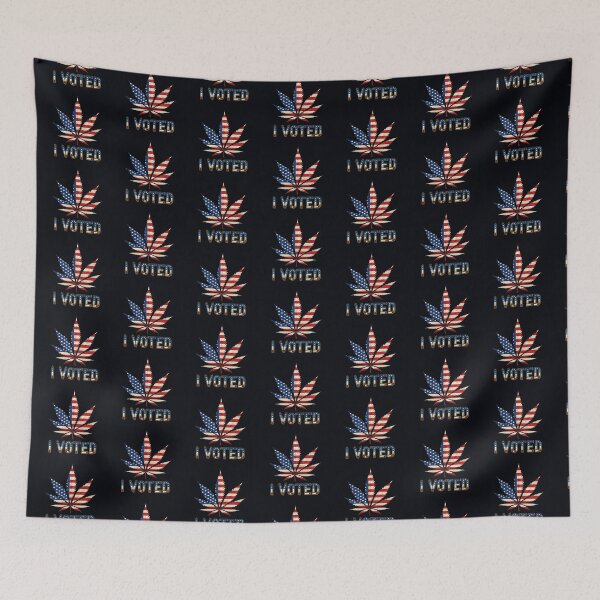 Item preview, I Voted Marijuana Leaf American Flag Joint font designed and sold by JLEmporium.