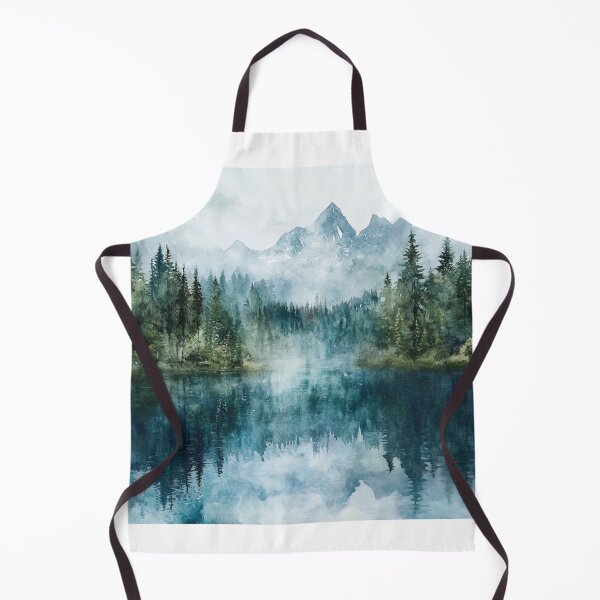 Item preview, Watercolor Lake And Mountains, Mountains Wall Art designed and sold by NicolasGlowArt.