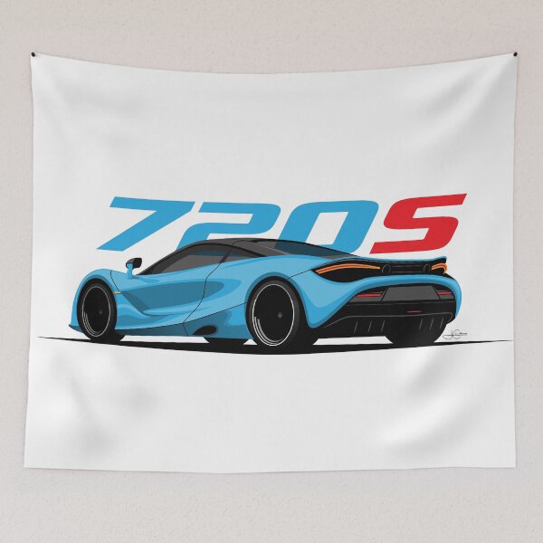 Item preview, McLaren 720S Blue Illustration designed and sold by blackdogshop.