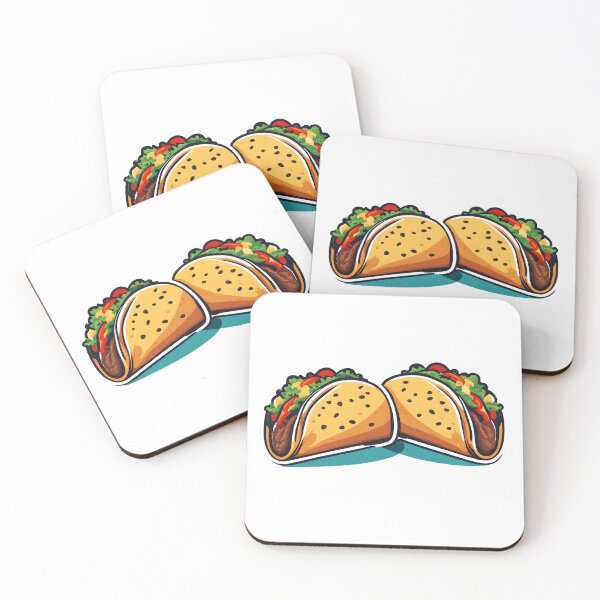 Item preview, Dual Tacos with Golden Shells - Simple Mexican Cuisine Minimal Design designed and sold by CrownedCanvas.