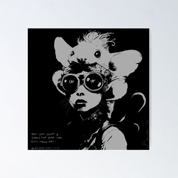 Rat Boy Scout and Curly Top Spot the Evil Mole Rat Tale Teller Club Books Poster