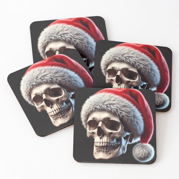 Item preview,  A skull with Santa Claus’s hat designed and sold by Linework Studio.