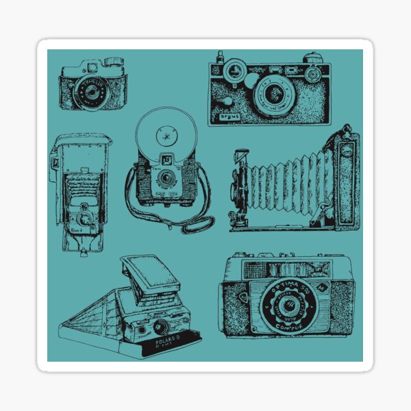 Vintage Camera Collection- Teal Sticker