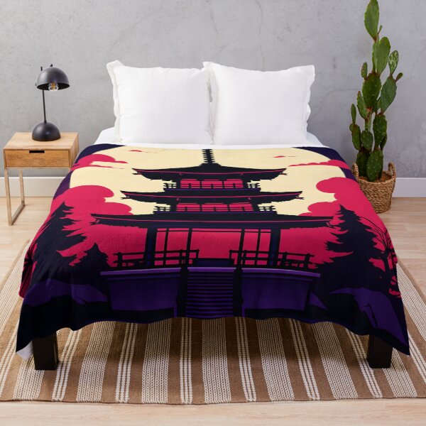 Item preview, Japanese Pagoda at Dusk - Ukiyo-e Inspired Silhouette designed and sold by GreenInkXpress.