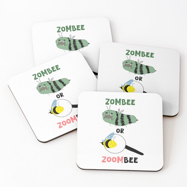 Item preview, Zombee vs. Zoombee – Zombie Bee & Magnified Bee Doodle, Playful Horror & Science Art designed and sold by koreatvtea.