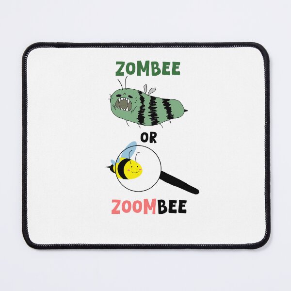 Item preview, Zombee vs. Zoombee – Zombie Bee & Magnified Bee Doodle, Playful Horror & Science Art designed and sold by koreatvtea.
