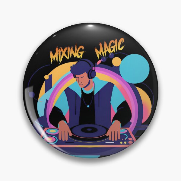 Artikelvorschau, Mixing Magic – Neon-DJ-Illustration entworfen und verkauft von Teehiv.