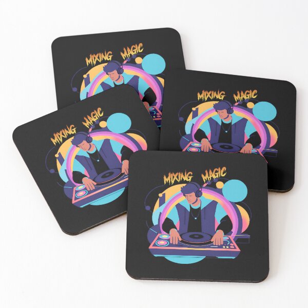 Item preview, Mixing Magic – Neon DJ Illustration designed and sold by Teehiv.
