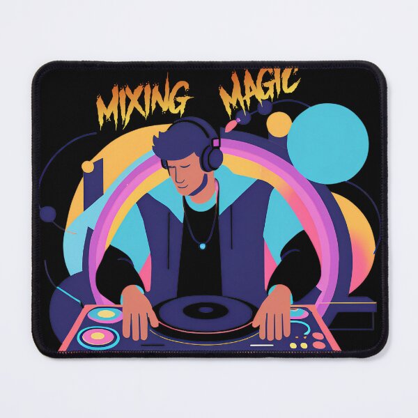 Item preview, Mixing Magic – Neon DJ Illustration designed and sold by Teehiv.