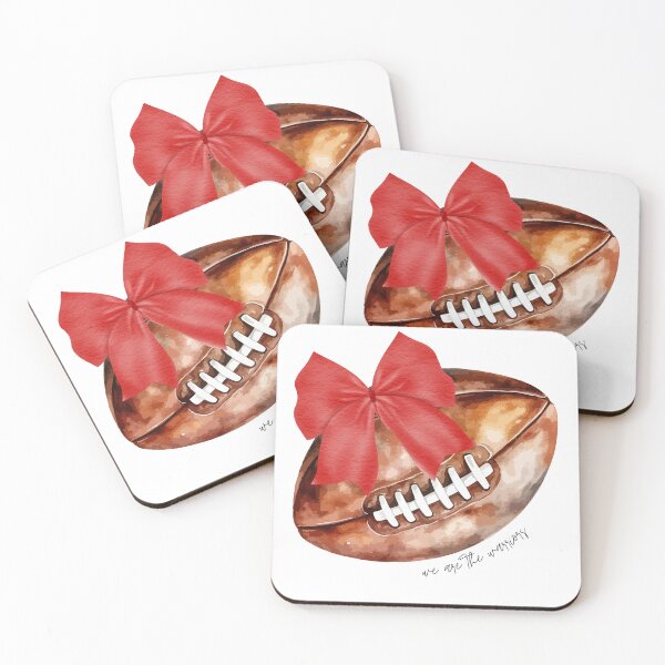 Item preview, Cute Football Mom, Red Coquette Bows rugby ball designed and sold by Cyrensea.