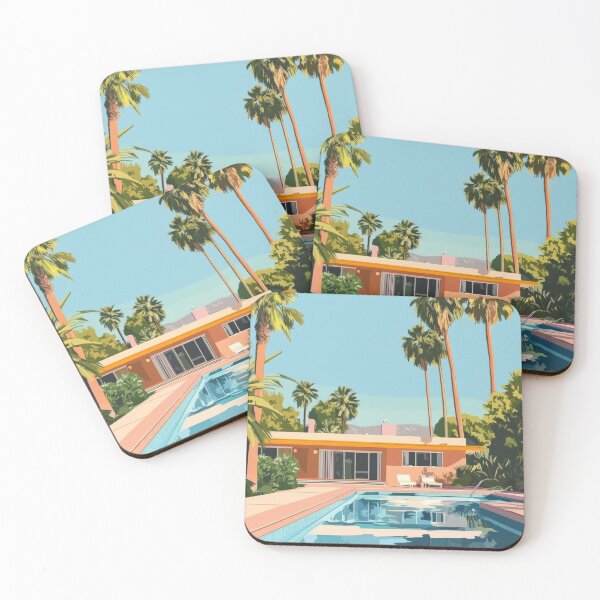 Item preview, Southern California Home with Pool Retro in Style of David Hockney designed and sold by CaliforniaVibe.