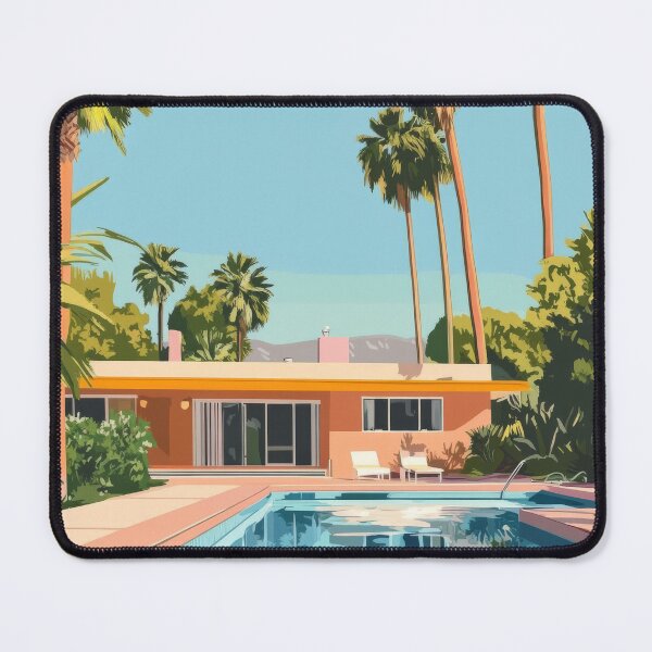Item preview, Southern California Home with Pool Retro in Style of David Hockney designed and sold by CaliforniaVibe.