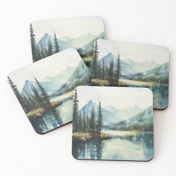 Item preview, Mountain Lake Landscape, Wall Art designed and sold by NicolasGlowArt.