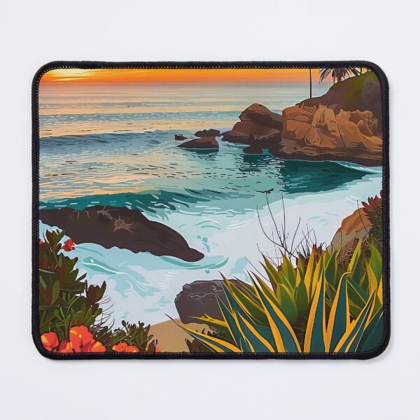Item preview, Laguna Beach Sunset Vivid Illustration designed and sold by CaliforniaVibe.