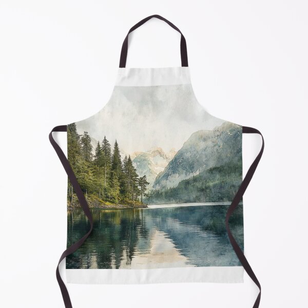 Item preview, Mountains And Lake Landscape, Mountains Wall Art designed and sold by NicolasGlowArt.