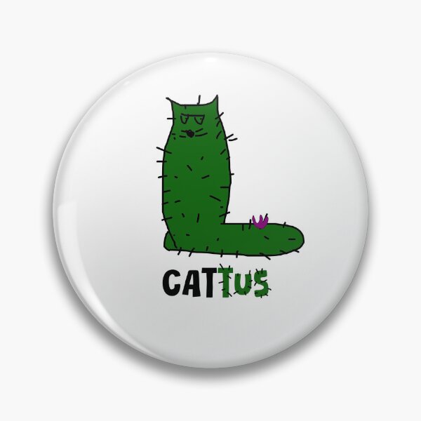 Item preview, Cattus – Cactus Cat Doodle, Green Cat with Spines, Playful Design designed and sold by koreatvtea.