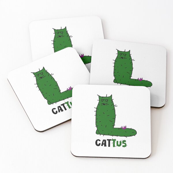 Item preview, Cattus – Cactus Cat Doodle, Green Cat with Spines, Playful Design designed and sold by koreatvtea.