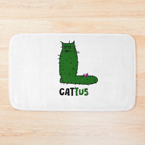 Item preview, Cattus – Cactus Cat Doodle, Green Cat with Spines, Playful Design designed and sold by koreatvtea.
