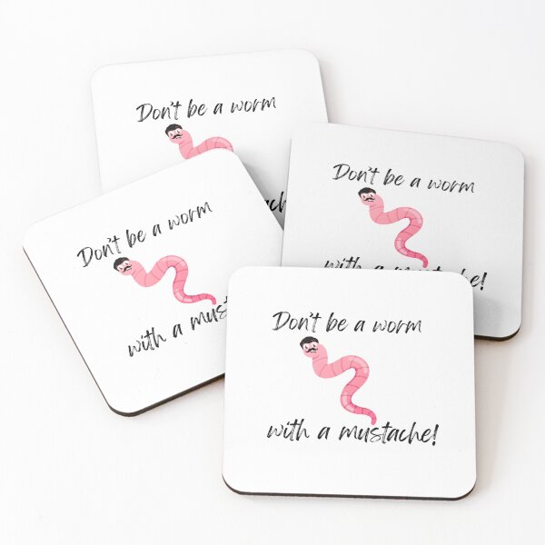 Item preview, Worms With Mustaches Are Bad designed and sold by HugeManaTees.