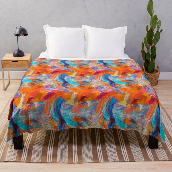 Item preview, Modern Abstract Oil Painting Throw Pillow for Artistic Home Decor designed and sold by DrawHandArt.