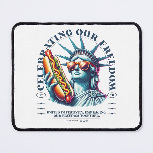 Item preview, Retro Statue of Liberty Hotdog T-Shirt Celebrating American Freedom designed and sold by DrawHandArt.