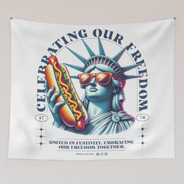 Item preview, Retro Statue of Liberty Hotdog T-Shirt Celebrating American Freedom designed and sold by DrawHandArt.
