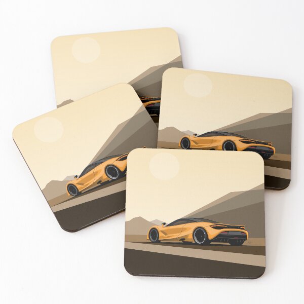 Item preview, McLaren 720S Yellow Desert Road Illustration designed and sold by blackdogshop.