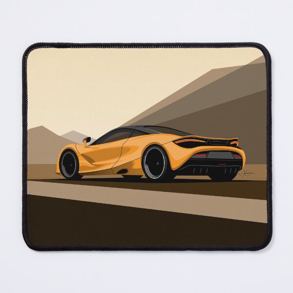 Item preview, McLaren 720S Yellow Desert Road Illustration designed and sold by blackdogshop.