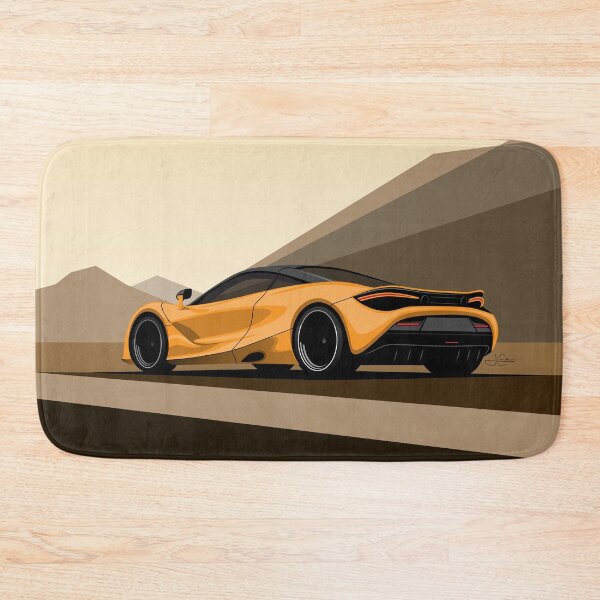 Item preview, McLaren 720S Yellow Desert Road Illustration designed and sold by blackdogshop.
