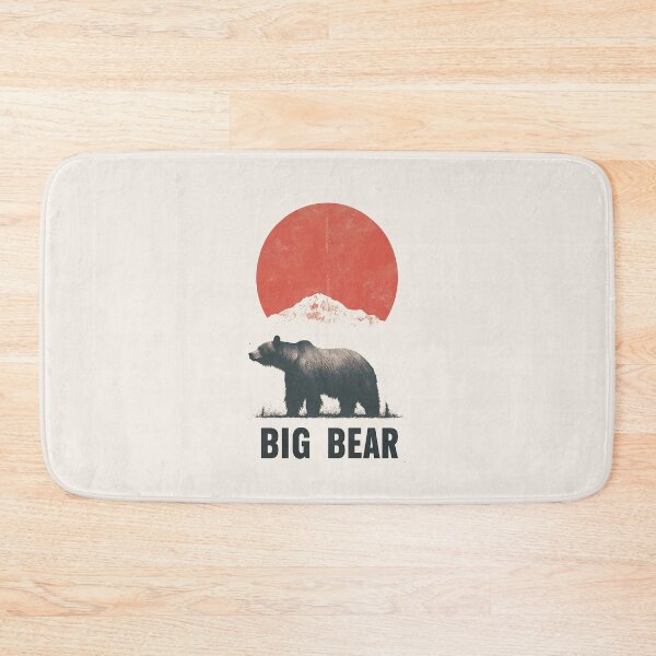 Item preview, Vintage Big Bear Mountain Art with Rustic Bear Silhouette designed and sold by Retro Travel Design.