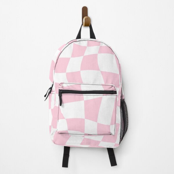 Item preview, Light pink warped checkerboard pattern designed and sold by AmyJStickers.