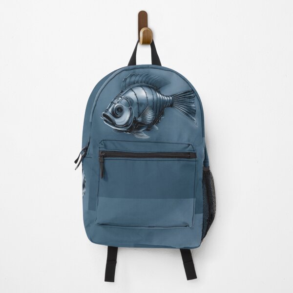 Item preview, Steampunk Fish Art Subtle Minimalist Steampunk Style - Denim Blue Ocean designed and sold by Beachy.
