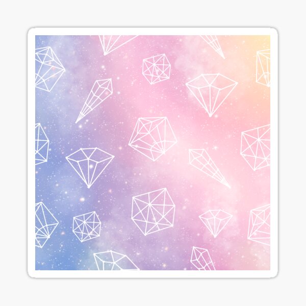Pink and Purple Clouds Sky Crystals Sticker
