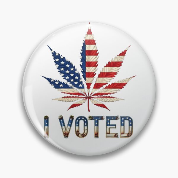 Item preview, I Voted Marijuana Leaf American Flag Joint - white designed and sold by JLEmporium.