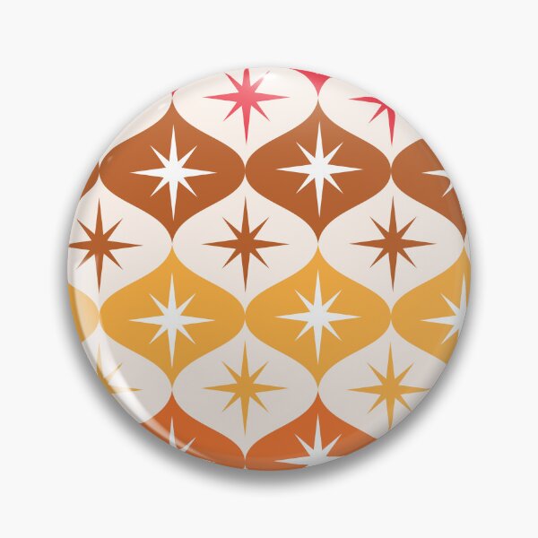 Item preview, Mid Century Atomic Starbursts on Red, Brown and Orange Ogee  designed and sold by Yasminepatterns .
