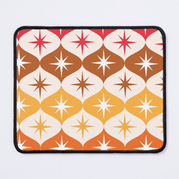 Item preview, Mid Century Atomic Starbursts on Red, Brown and Orange Ogee  designed and sold by Yasminepatterns .