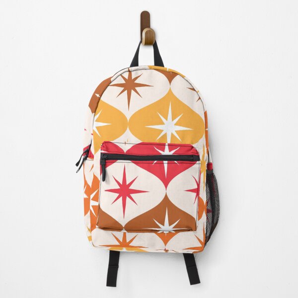 Item preview, Mid Century Atomic Starbursts on Red, Brown and Orange Ogee designed and sold by Yasminepatterns .