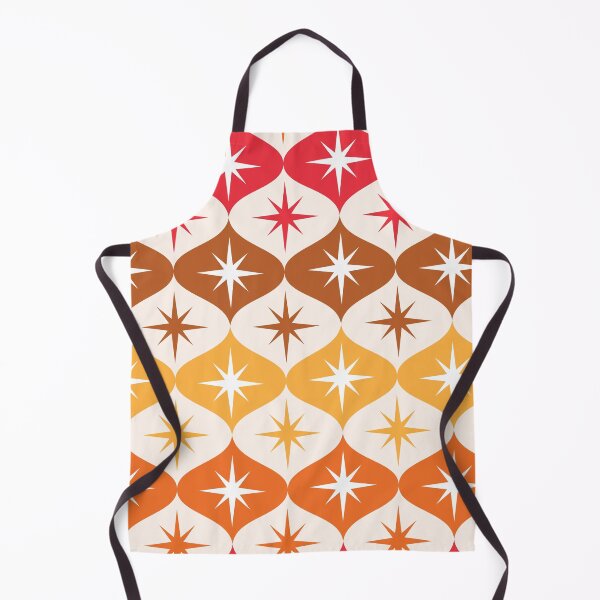 Item preview, Mid Century Atomic Starbursts on Red, Brown and Orange Ogee designed and sold by Yasminepatterns .