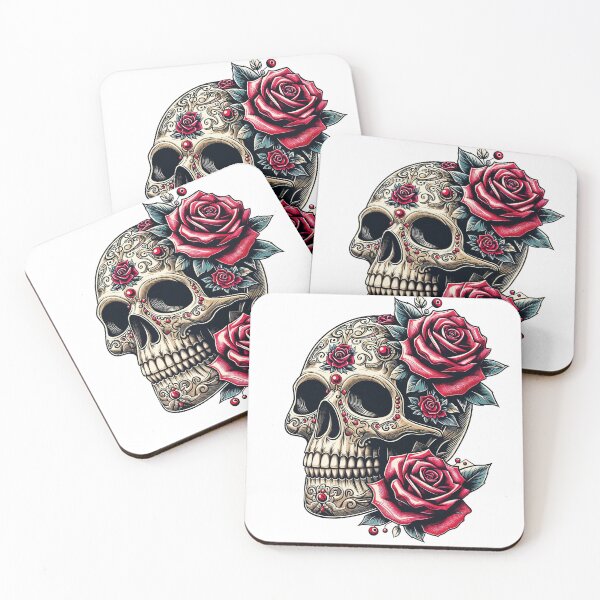 Item preview, Skull and roses designed and sold by Red-forever.