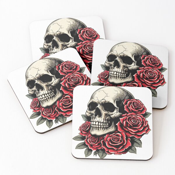 Item preview, Skull and roses designed and sold by Red-forever.