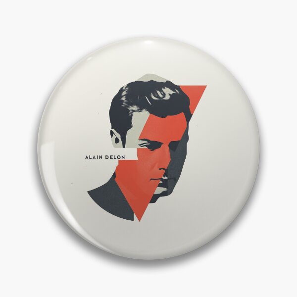 Item preview, Alain Delon - Bold Geometric Portrait Art with Striking Red Accents designed and sold by Retro Travel Design.