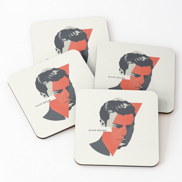 Item preview, Alain Delon - Bold Geometric Portrait Art with Striking Red Accents designed and sold by Retro Travel Design.