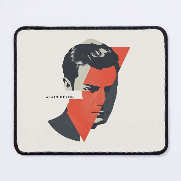 Item preview, Alain Delon - Bold Geometric Portrait Art with Striking Red Accents designed and sold by Retro Travel Design.