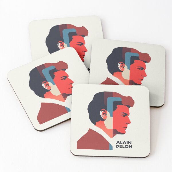 Item preview, Alain Delon - Modern Geometric Portrait Art with Bold Color Blocks designed and sold by Retro Travel Design.