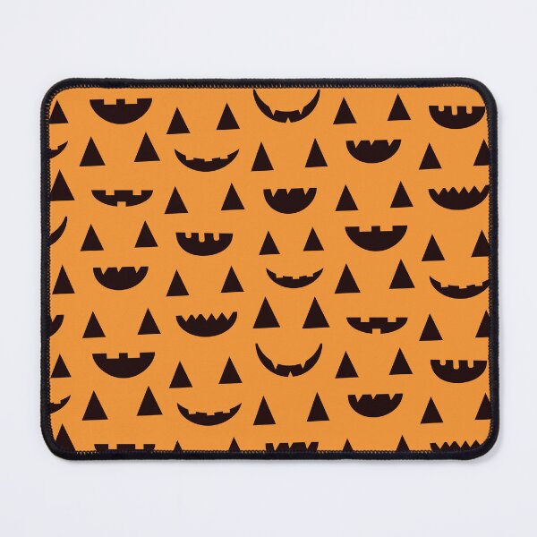 Item preview, Jack O Lantern Halloween Spooky Faces in Black on Orange  designed and sold by Yasminepatterns .