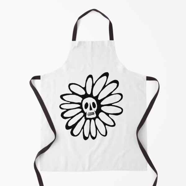 Item preview, Skeleton Daisy Skull Head Flower Grayscale designed and sold by KayTurtless.