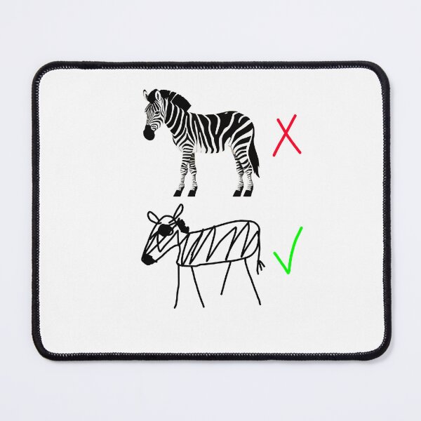 Item preview, Zebra Contrast – High Quality vs. Hand-Drawn Zebras, Playful Comparison Art designed and sold by koreatvtea.